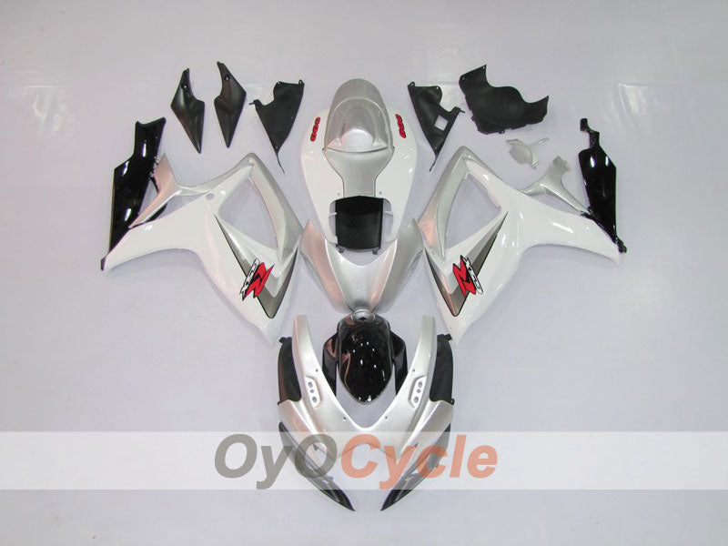 Kit de carenado por inyección para GSX R600 06-07 - Blanco, Negro - Estilo de fábrica #OYO87901548