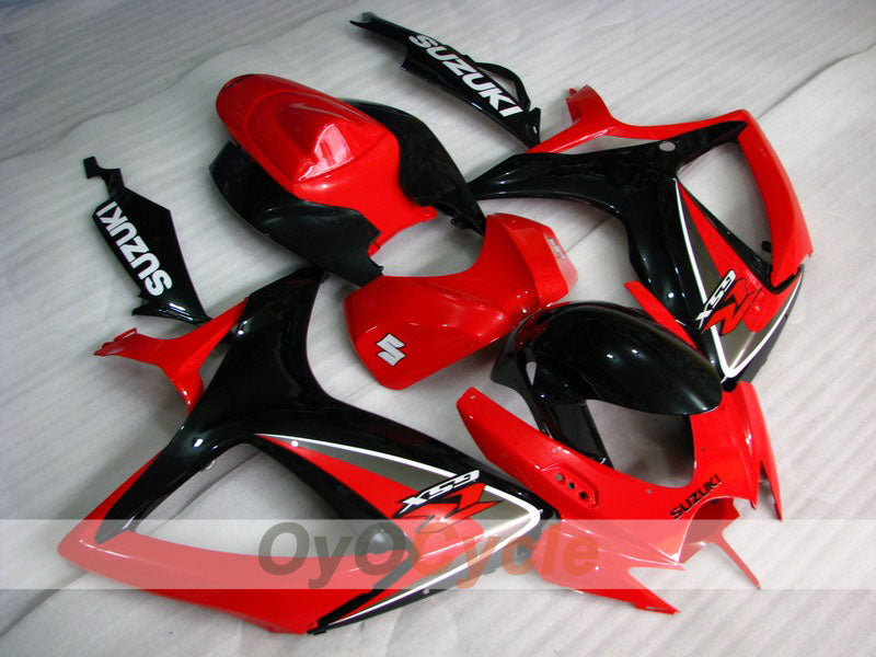 Kit de carenado por inyección para GSX R600 06-07 - Rojo, Negro - Estilo de fábrica #OYO87901557