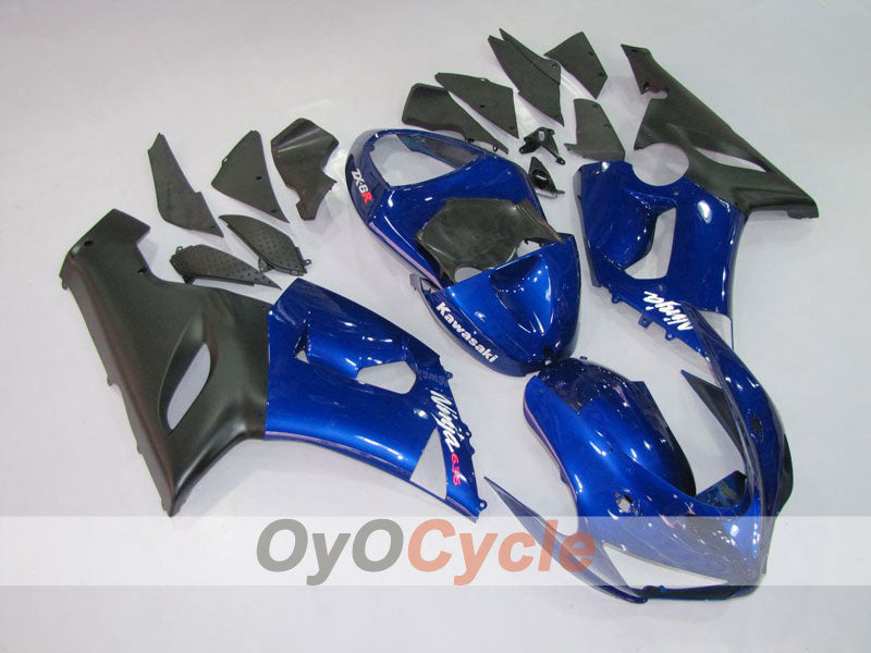 Carenado de inyección para NINJA ZX-6R 05-06 - Azul, Negro - Estilo de fábrica #OYO87901844
