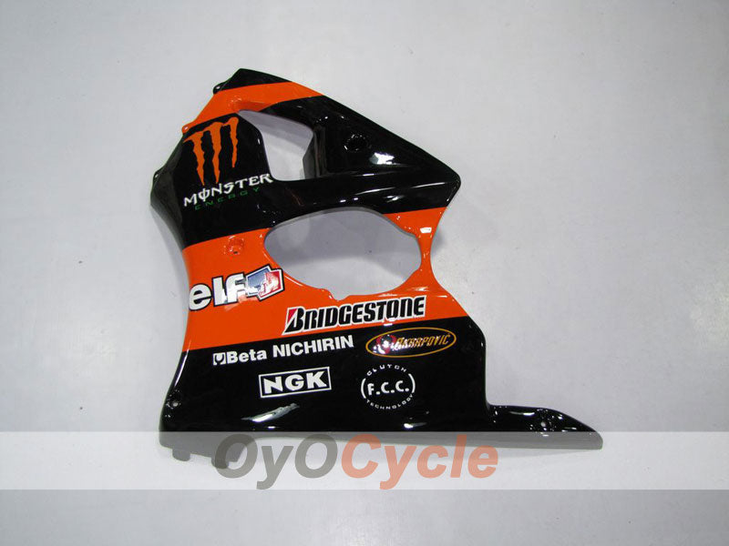 Kit de carenado de inyección para NINJA ZX-6R 00-02 - Naranja, Negro - Monster #OYO87901715