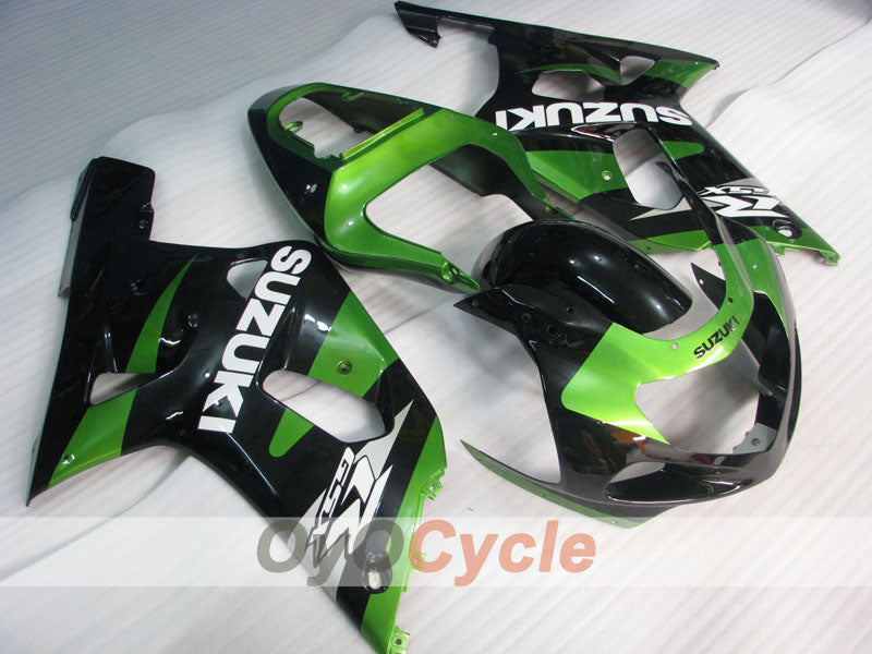 Kit de carenado por inyección para GSX R600 01-03 - Verde, Negro - Estilo de fábrica #OYO87905107
