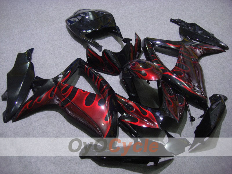 Carenado inyectado para GSX R600 08-10 - Rojo, Negro - Llama #OYO87901630