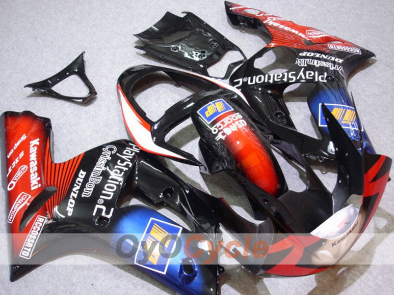 Kit de carenado por inyección para NINJA ZX-6R 03-04 - Rojo, Negro - Play Station #OYO87901820