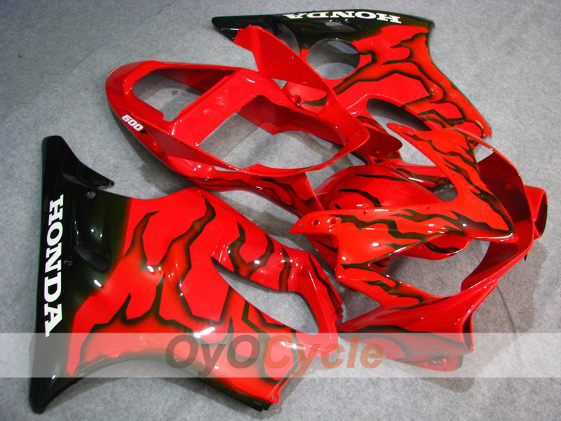 Kit de carenado por inyección para CBR600F4i 01-03 - Rojo, Negro - Llama #OYO87900151