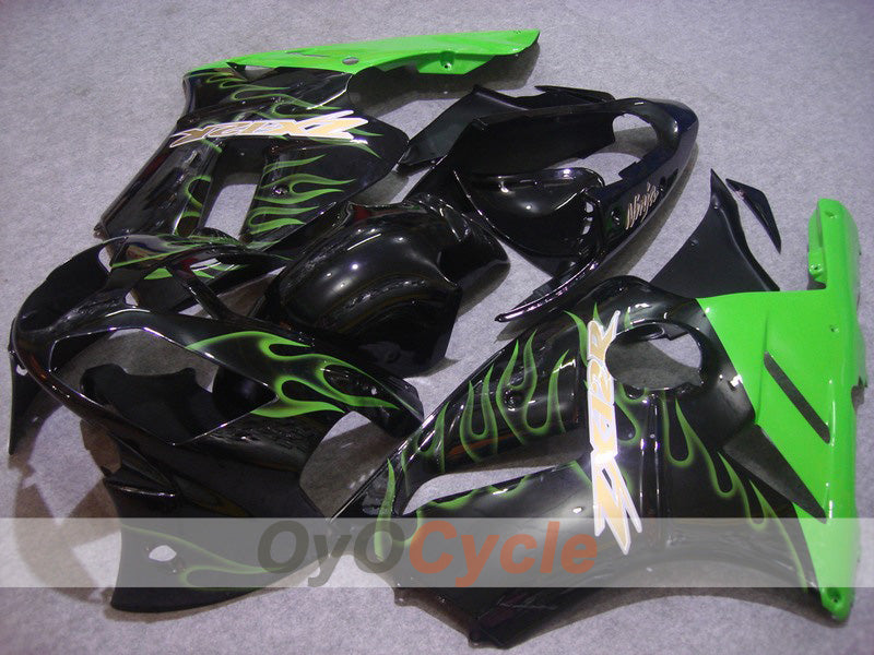 Kit de carenado por inyección para NINJA ZX-12R 02-05 - Verde, Negro - Llama #OYO87903090
