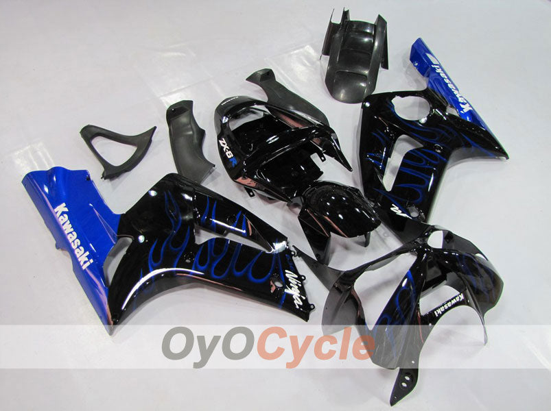 Kit de carenado de inyección para NINJA ZX-6R 03-04 - Azul, Negro - Llama #OYO87901793 Imagen principal del producto