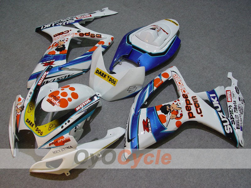 Kit de carenado por inyección para GSX R750 06-07 - Azul, Blanco - Dark Dog #OYO87901277 Imagen principal del producto