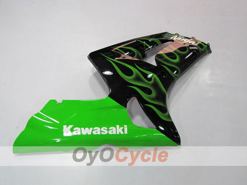 Kit de carenado de inyección para NINJA ZX-6R 03-04 - Verde, Negro - Llama #OYO87901795
