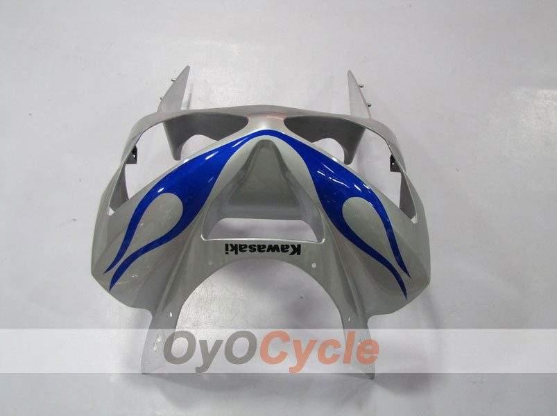 Carenado de inyección para NINJA ZX-6R 03-04 - Azul, Plata - Llama #OYO87901797
