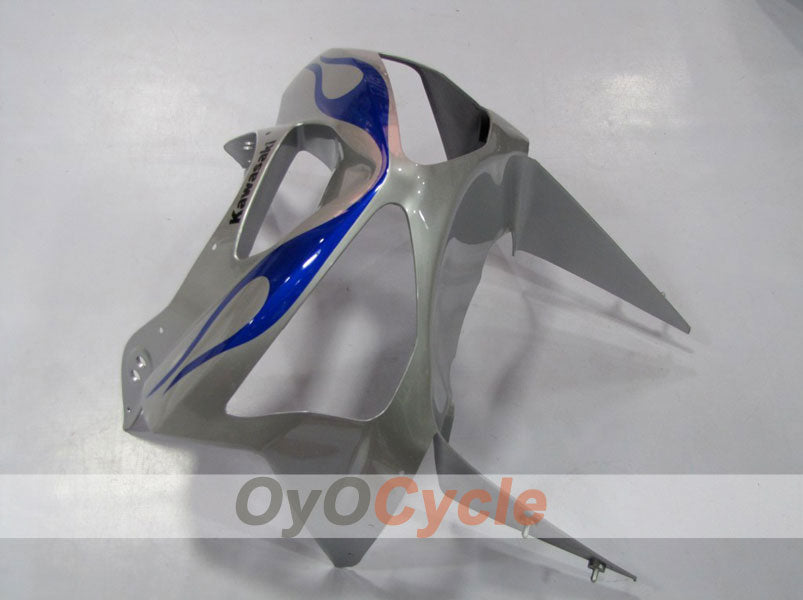 Carenado de inyección para NINJA ZX-6R 03-04 - Azul, Plata - Llama #OYO87901797