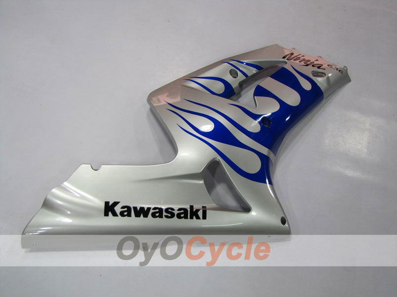 Carenado de inyección para NINJA ZX-6R 03-04 - Azul, Plata - Llama #OYO87901797