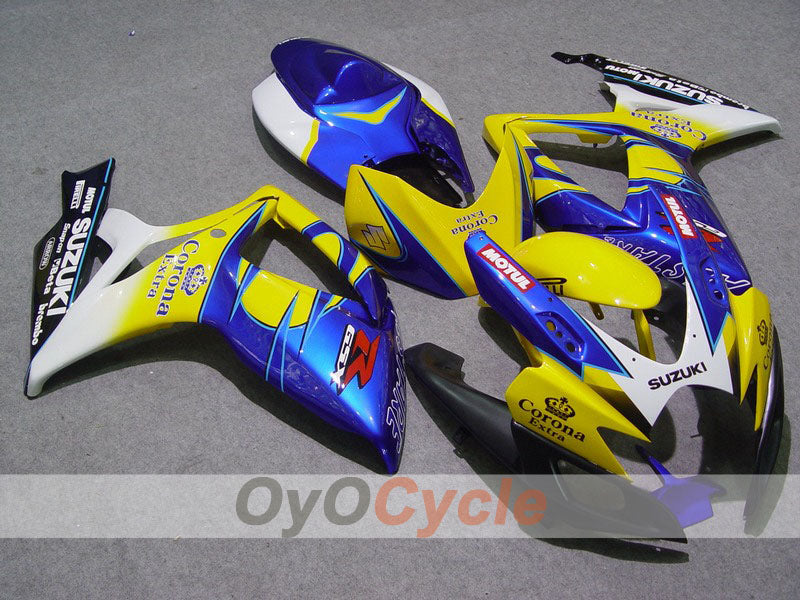 Carenado de inyección para GSX R600 06-07 - Amarillo, Azul - Corona, MOTUL #OYO87901439