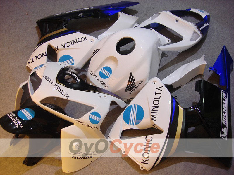 Kit de carenado por inyección para 05-06 CBR600RR - Blanco, Negro - Konica Minolta, MICHELIN #OYO87900258 Imagen principal del producto