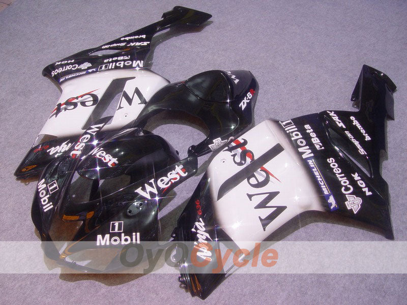 Kit de carenado por inyección para NINJA ZX-6R 07-08 - Blanco, Negro - Oeste #OYO87901974 Imagen principal del producto