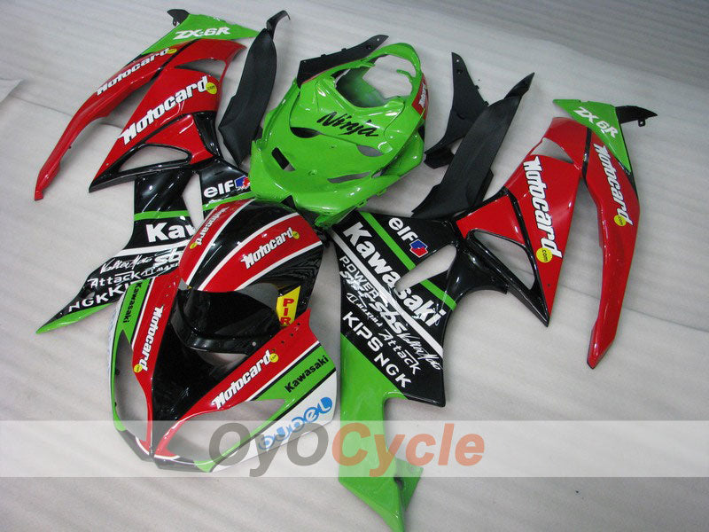 Kit de Carenado por Inyección para NINJA ZX-6R 09-12 - Rojo, Verde - Motocard #OYO87901991 Imagen principal del producto