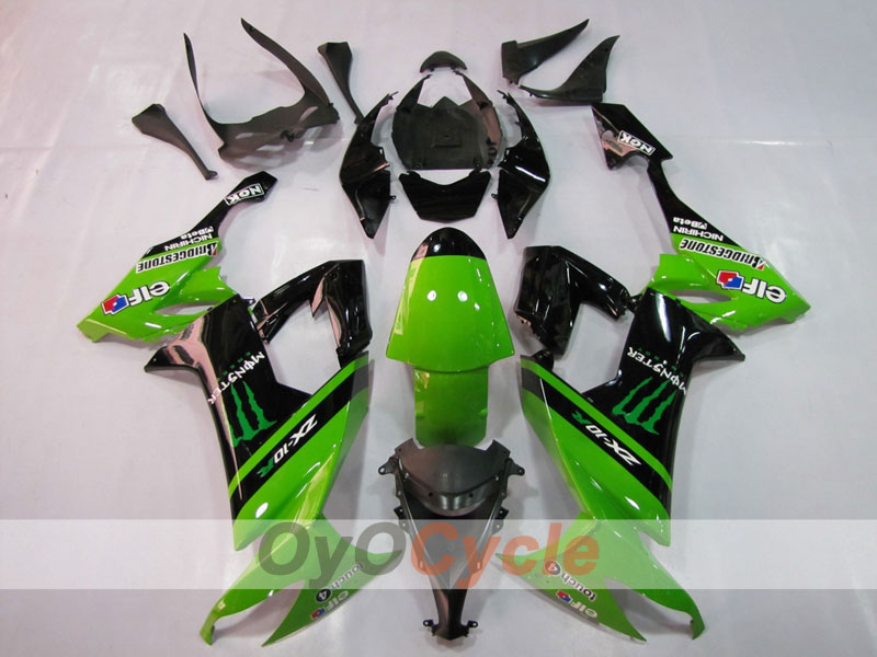 Kit de carenado por inyección para NINJA ZX-10R 08-10 - Verde, Negro - Monster #OYO87901650 Imagen principal del producto