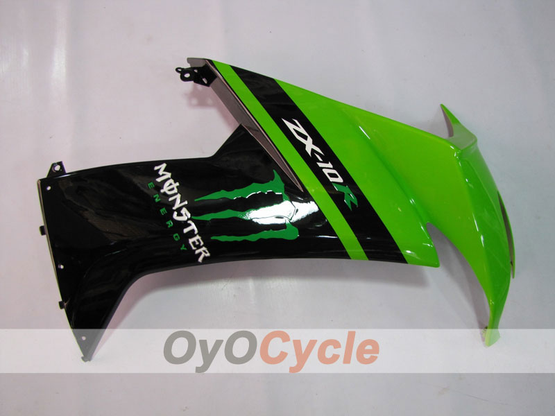 Kit de carenado por inyección para NINJA ZX-10R 08-10 - Verde, Negro - Monster #OYO87901650