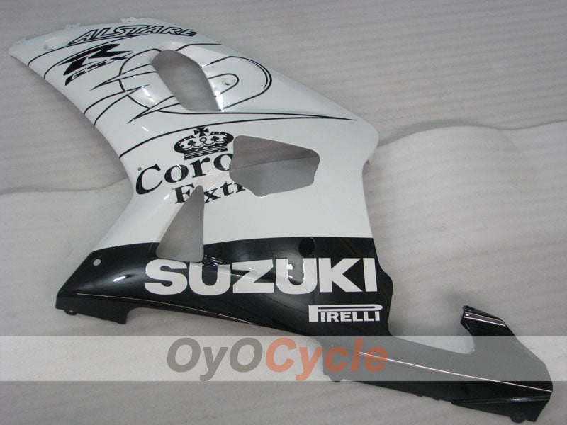 Kit de carenado por inyección para GSX R750 00-03 - Blanco, Negro - Corona #OYO87901023