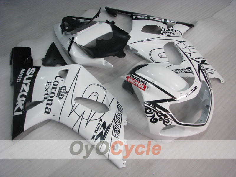 Kit de carenado por inyección para GSX R750 00-03 - Blanco, Negro - Corona #OYO87901023