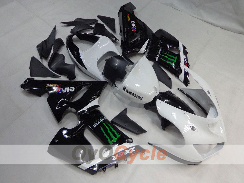 Carenado inyectado para NINJA ZX-6R 05-06 - Blanco, Negro - Monster #OYO87901876