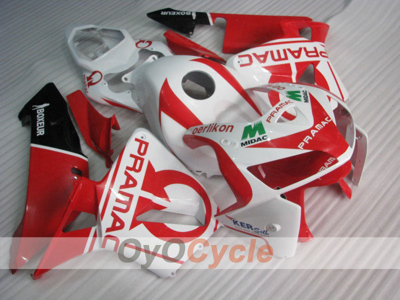 Kit de carenado por inyección para CBR600RR 05-06 - Rojo, Blanco - PRAMAC #OYO87900325
