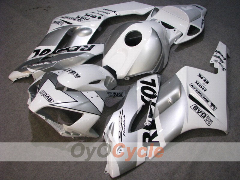 Kit carenado inyectado para CBR1000RR 04-05 - Blanco, Plata - Repsol #OYO87900537