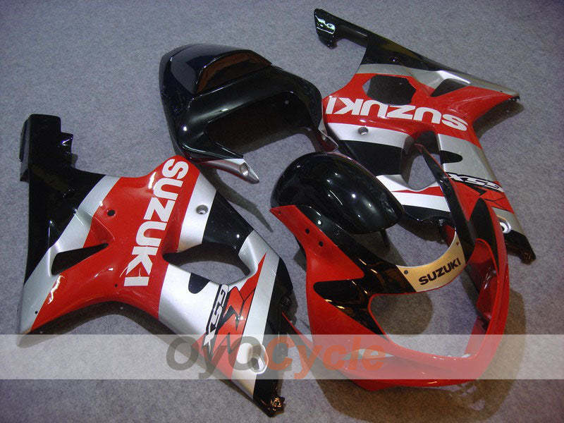 Carenado inyectado para GSX R750 00-03 - Rojo, Plata - Estilo de fábrica #OYO87901108
