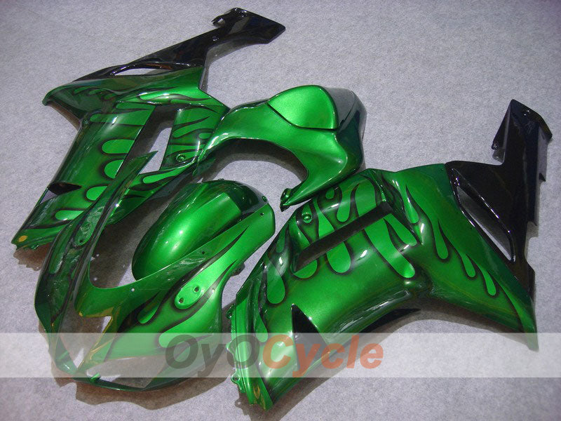 Kit de carenado por inyección para NINJA ZX-6R 07-08 - Verde, Negro - Llama #OYO87901935 Imagen principal del producto
