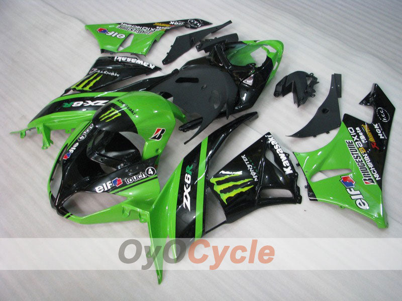 Kit de carenado de inyección para NINJA ZX-6R 09-12 - Verde, Negro - Monster #OYO87901987 Imagen principal del producto