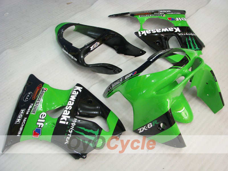 Kit de carenado para NINJA ZX-6R 98-99 - Verde, Negro - Monster #OYO87903001