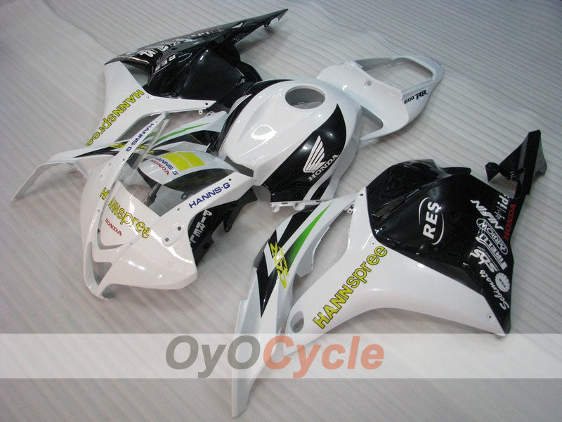 Kit de carenado por inyección para CBR600RR 09-12 - Blanco, Negro - HANN Spree #OYO87900445
