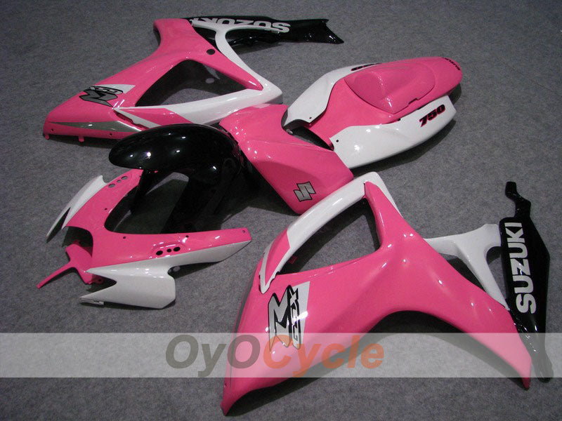 Carenado de inyección para GSX R750 06-07 - Blanco, Rosa - Estilo de fábrica #OYO87901352 Imagen principal del producto