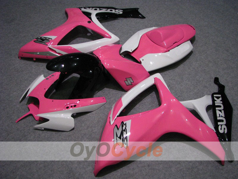 Carenado inyectado para GSX R600 06-07 - Blanco, Rosa - Estilo de fábrica #OYO87901594