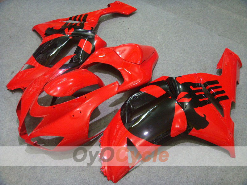 Kit de carenado por inyección para NINJA ZX-6R 07-08 - Rojo, Negro - Estilo de fábrica #OYO87901916