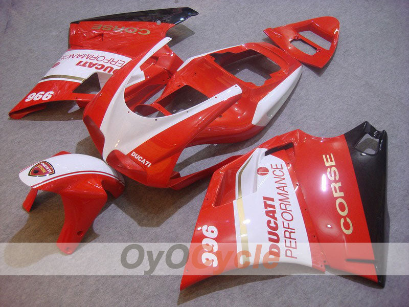 Carenado de inyección para Ducati 996 del 99-02 - Rojo, Blanco - Rendimiento #OYO87902226