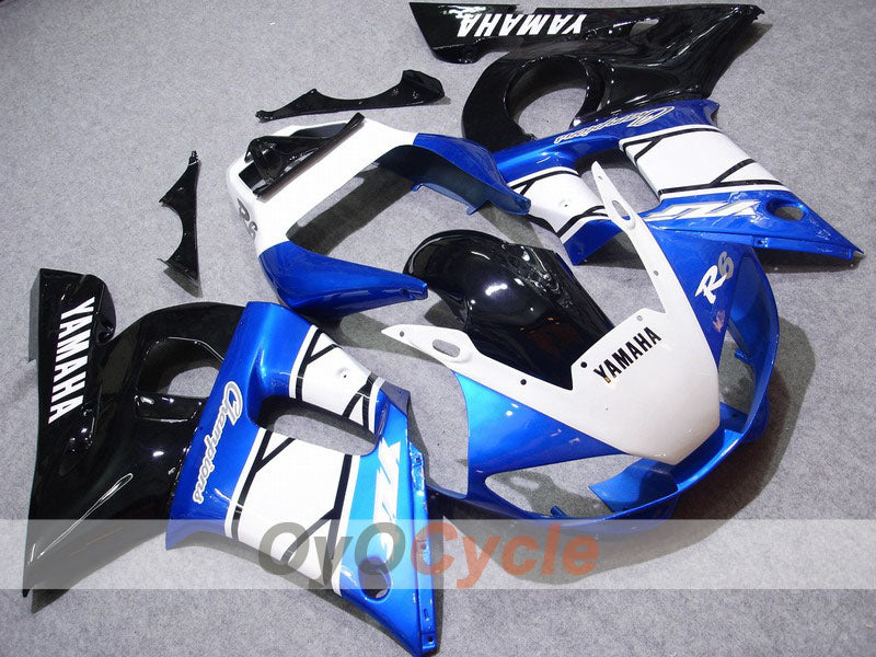 Kit de carenado de inyección para YZF-R6 98-02 - Azul, Blanco - Estilo de fábrica #OYO87901010