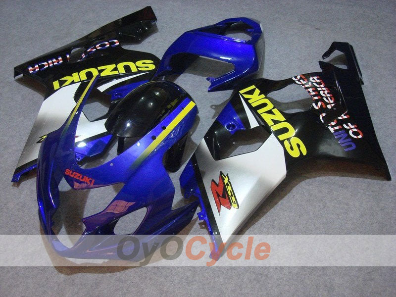 Kit de carenado de inyección para GSXR600 04-05 - Azul, Negro - Estilo de fábrica #OYO87901360
