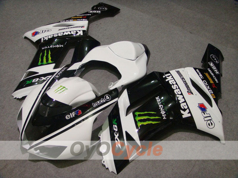 Kit de carenado de inyección para NINJA ZX-6R 07-08 - Blanco, Negro - Monster #OYO87901952 Imagen principal del producto