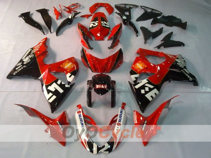 Kit de carenado por inyección para GSX R1000 09-16 - Rojo, Negro - Estilo de fábrica #OYO87902869