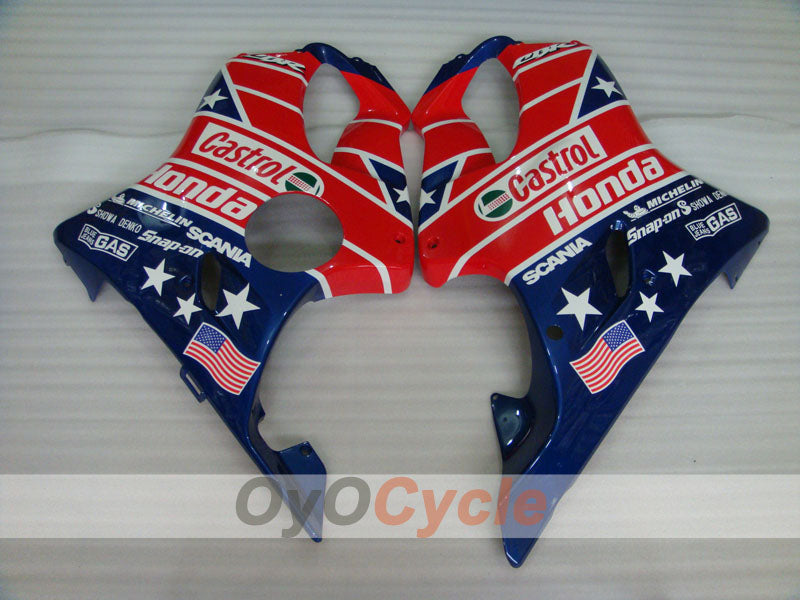 Kit de carenado por inyección para CBR600F4i 01-03 - Rojo, Azul - Castrol, MICHELIN #OYO87900144