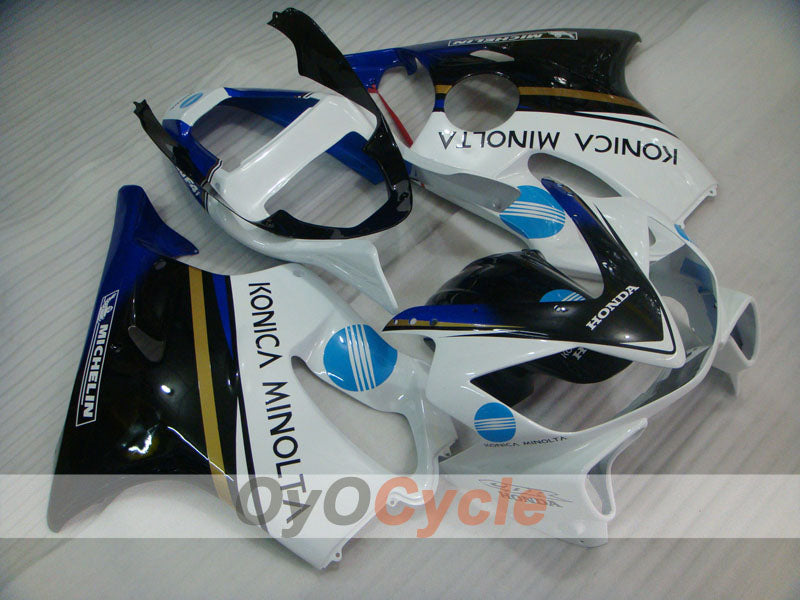 Kit de carenado de inyección para CBR600F4i 01-03 - Blanco, Negro - Konica Minolta, MICHELIN #OYO87900159