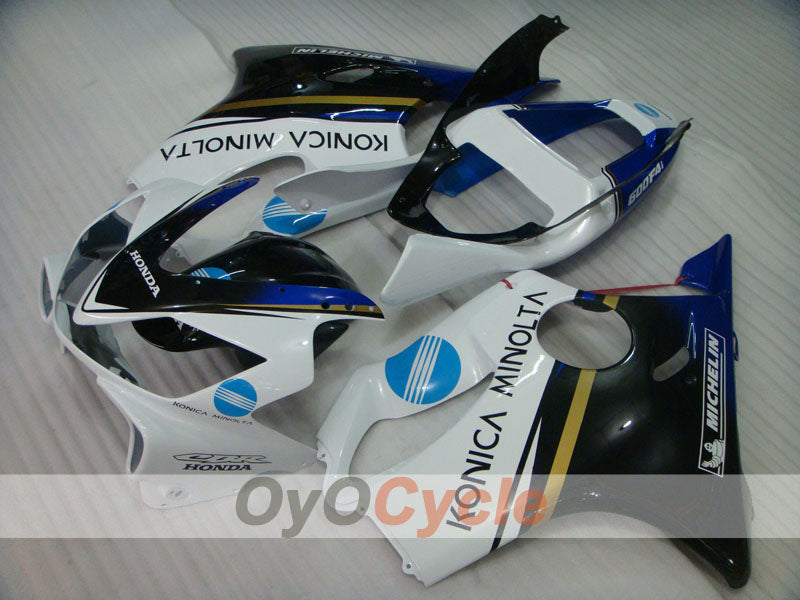 Kit de carenado de inyección para CBR600F4i 01-03 - Blanco, Negro - Konica Minolta, MICHELIN #OYO87900159