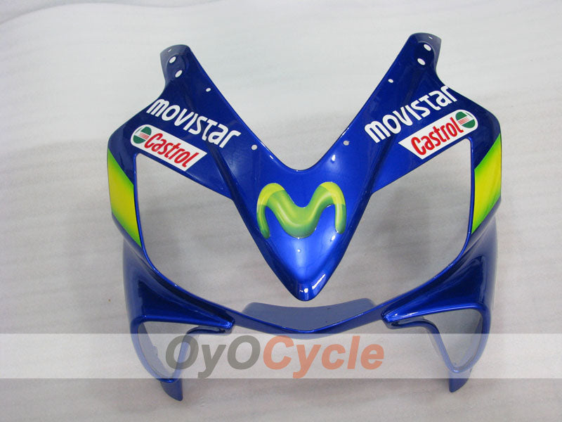 Kit de carenado de inyección para CBR600F4i 01-03 - Amarillo, Azul - Castrol #OYO87900162