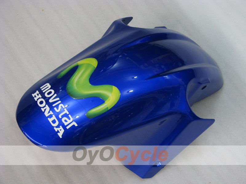 Kit de carenado de inyección para CBR600F4i 01-03 - Amarillo, Azul - Castrol #OYO87900162
