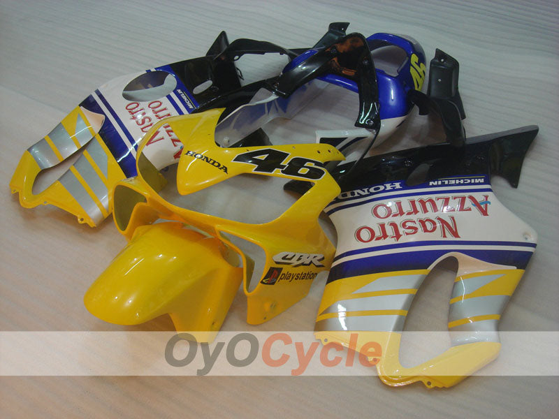 Carenado de inyección para CBR600F4i 01-03 - Amarillo, Blanco - MICHELIN, Nastro Azzurro #OYO87900163 Imagen secundaria del producto