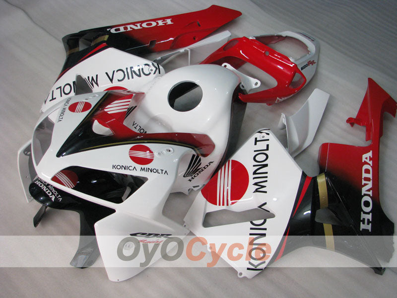 Kit de carenado de inyección para CBR600RR 05-06 - Rojo, Blanco - Konica Minolta #OYO87900257