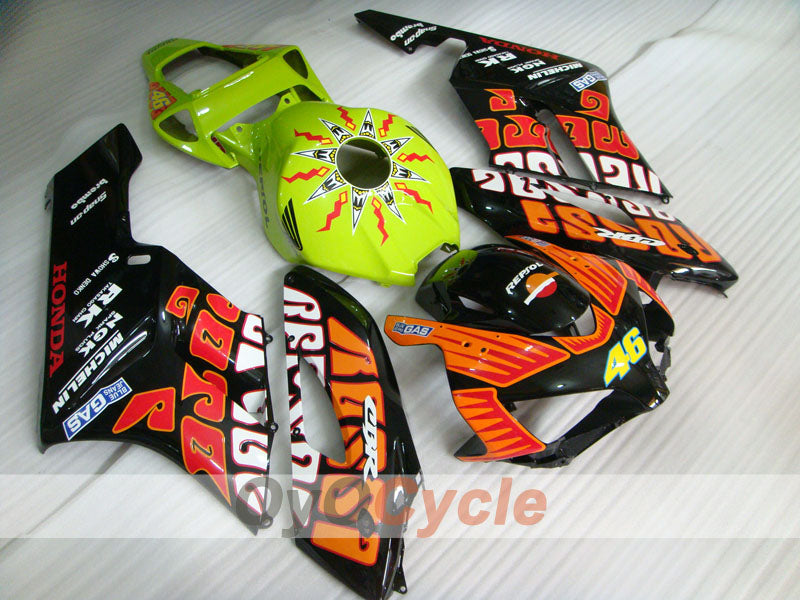 Kit de carenado por inyección para CBR1000RR 04-05 - Cian, Negro - Rossi #OYO87900542