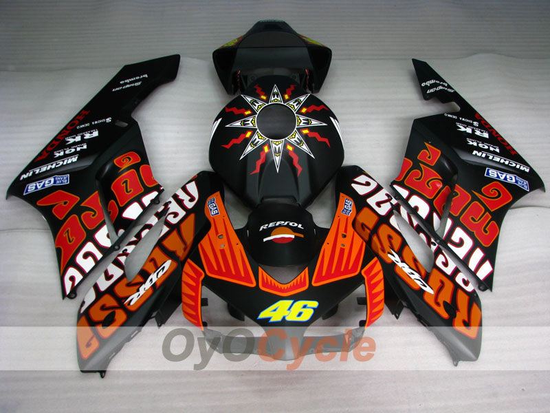 Kit de carenado por inyección para CBR1000RR 04-05 - Naranja, Negro, Mate - Rossi #OYO87900543