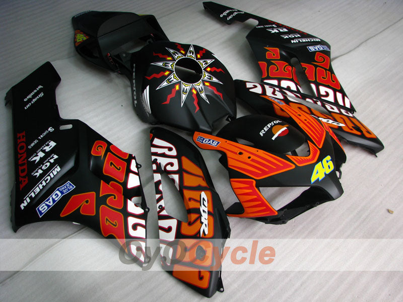 Kit de carenado por inyección para CBR1000RR 04-05 - Naranja, Negro, Mate - Rossi #OYO87900543