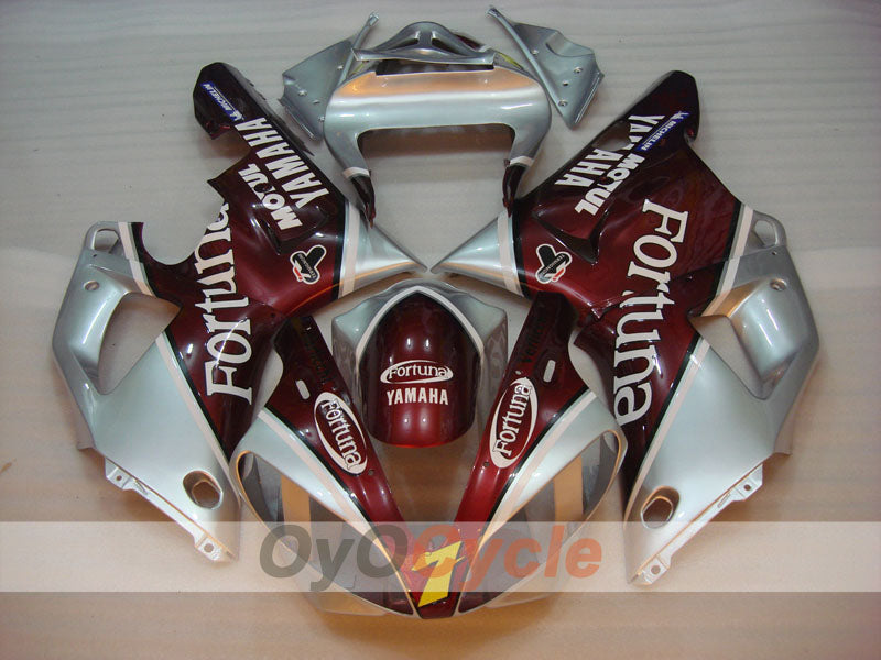 Kit de carenado por inyección para YZF-R1 00-01 - Rojo, Plata - Fortuna #OYO87900769